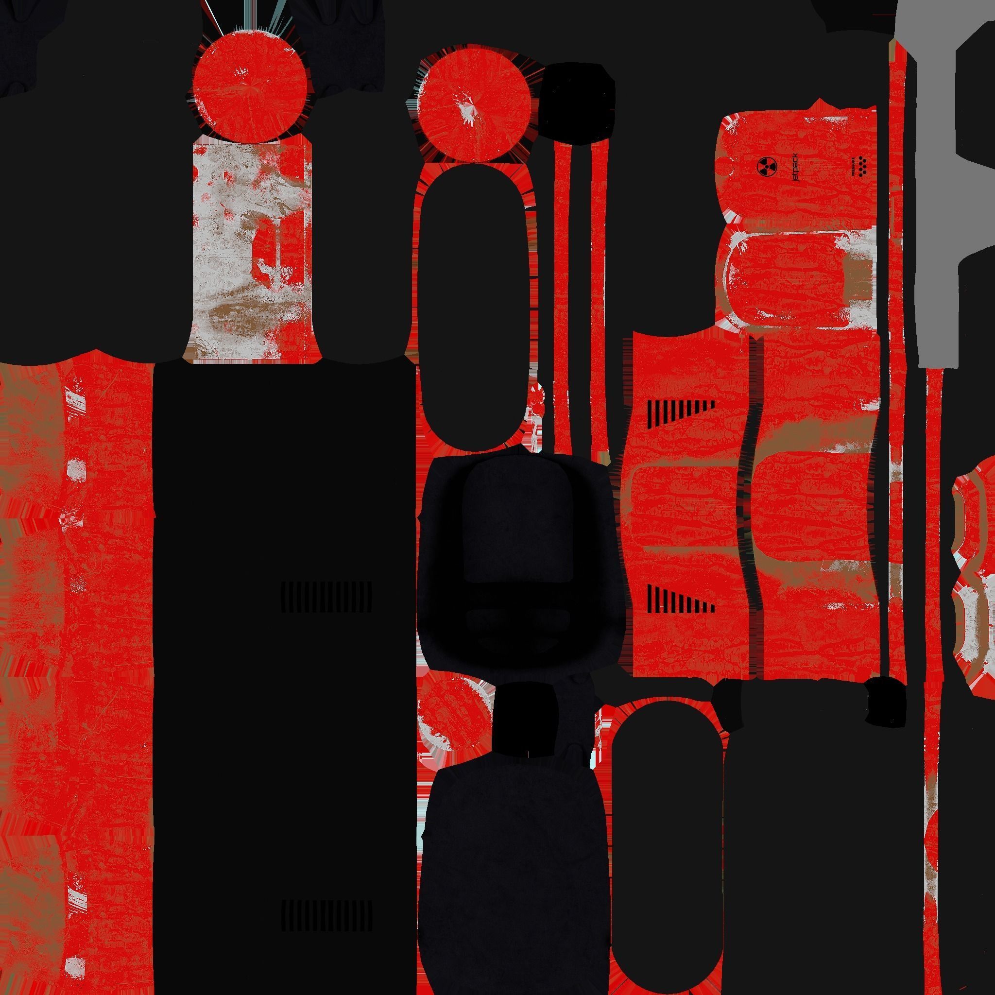 Jetpack E04 Red Black - SciFi Character Design Low-poly 3D model_21