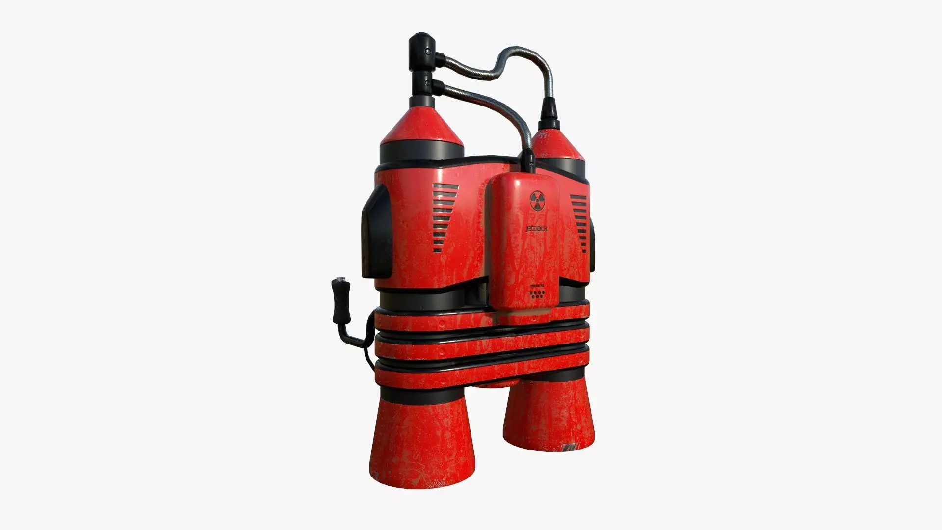Jetpack E04 Red Black - SciFi Character Design Low-poly 3D model_0