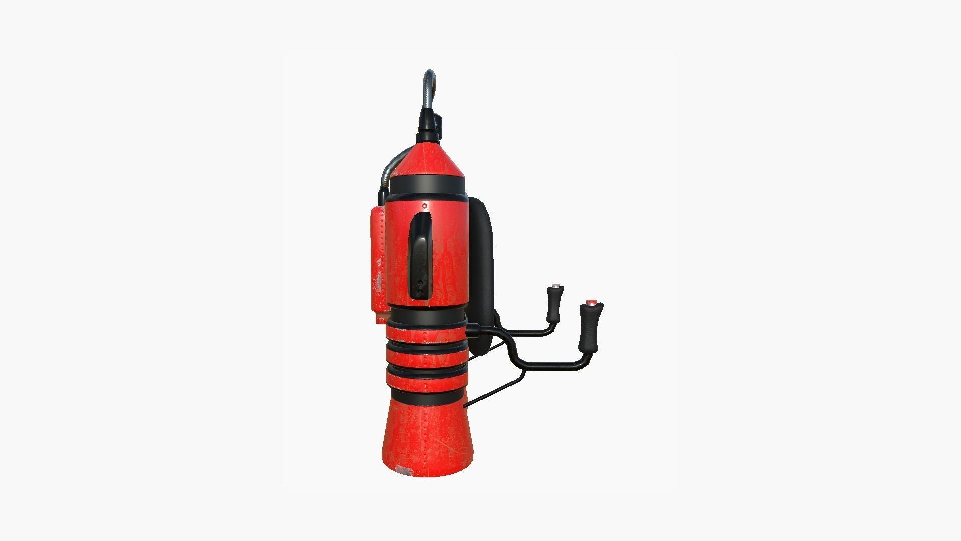 Jetpack E04 Red Black - SciFi Character Design Low-poly 3D model_4