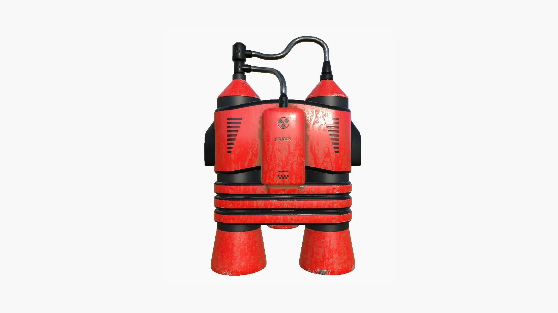 Jetpack E04 Red Black - SciFi Character Design Low-poly 3D model_3