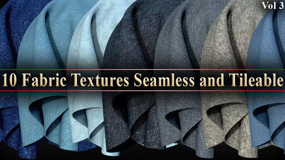 10 Fabric Textures Seamless and Tileable Vol 3 Low-poly 3D model_0