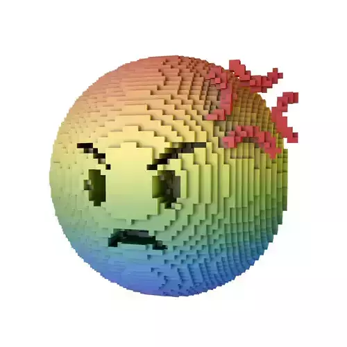 Voxel Angry Face With Anger Symbol v1 007