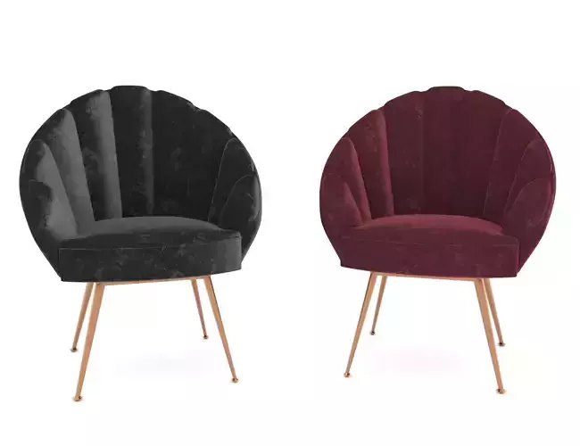 velvet shell chair