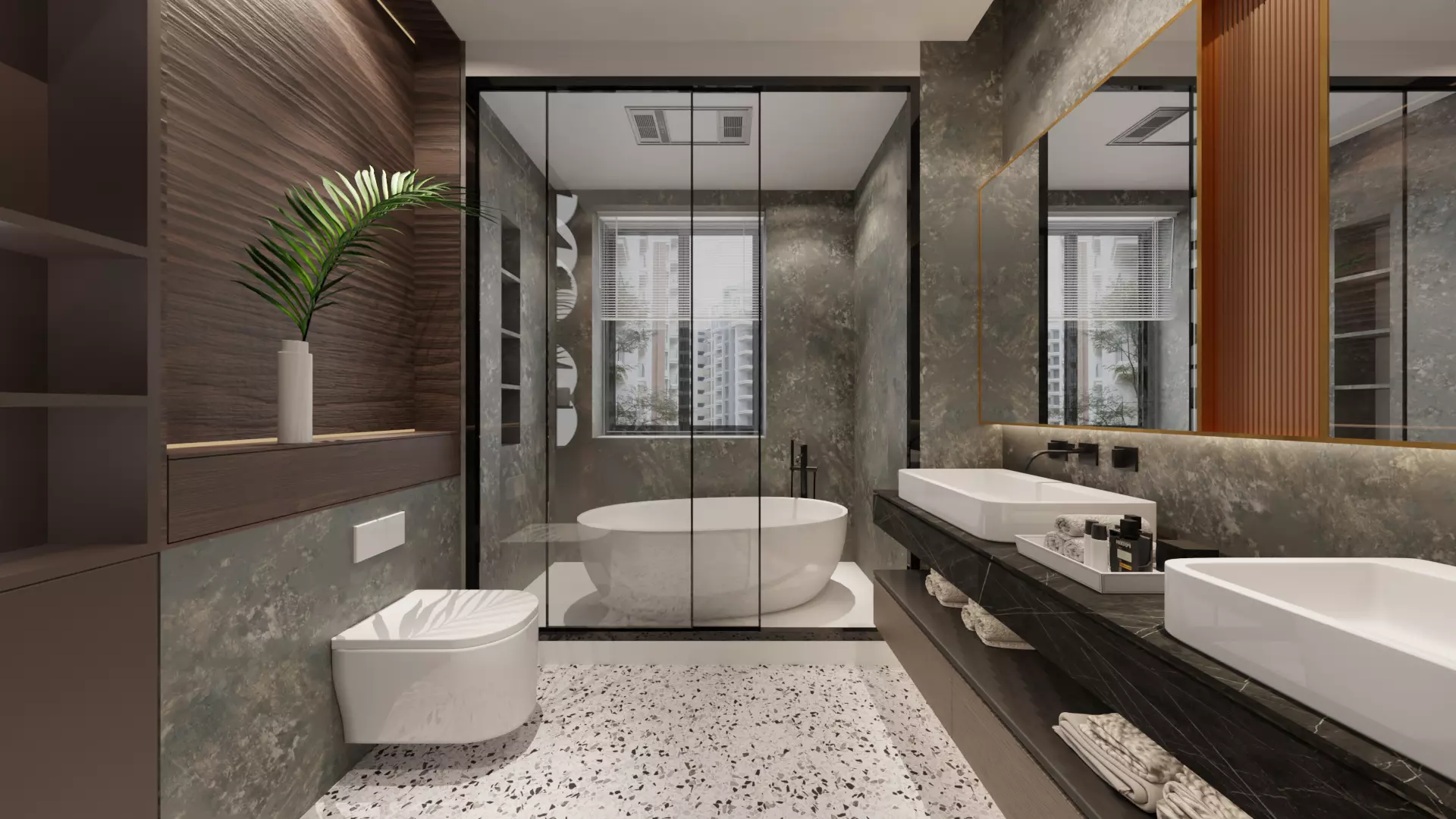Bathroom with sink and toilet 3D model