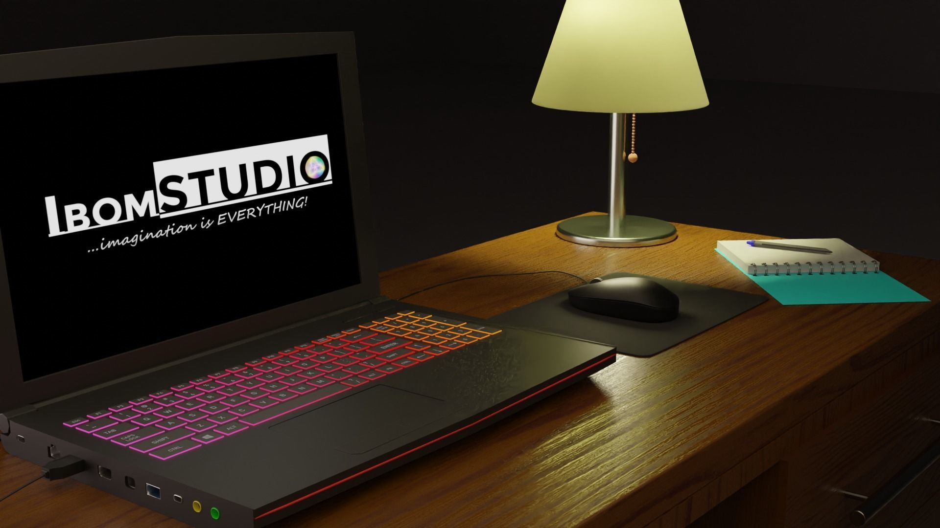 Game-Ready MSI Gaming Laptop with Animated RGB Keypad Lights 3D model_4