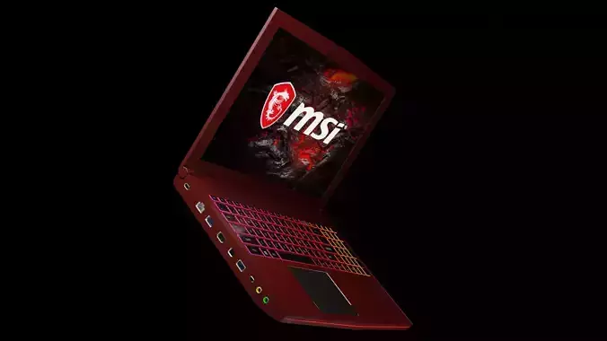 Game-Ready MSI Gaming Laptop with Animated RGB Keypad Lights 3D model