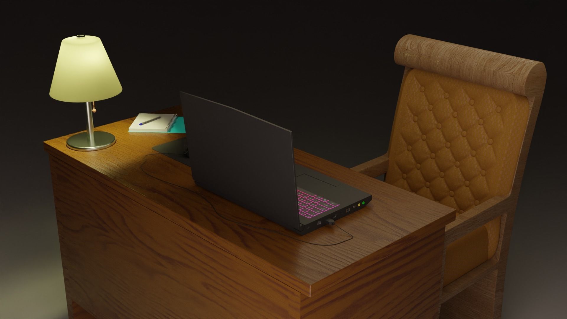 Game-Ready MSI Gaming Laptop with Animated RGB Keypad Lights 3D model_5