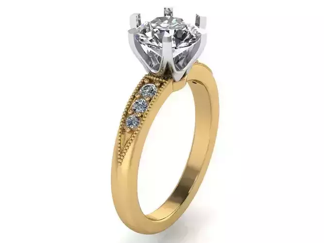 Diamond ring with small stones 2080 3D print model