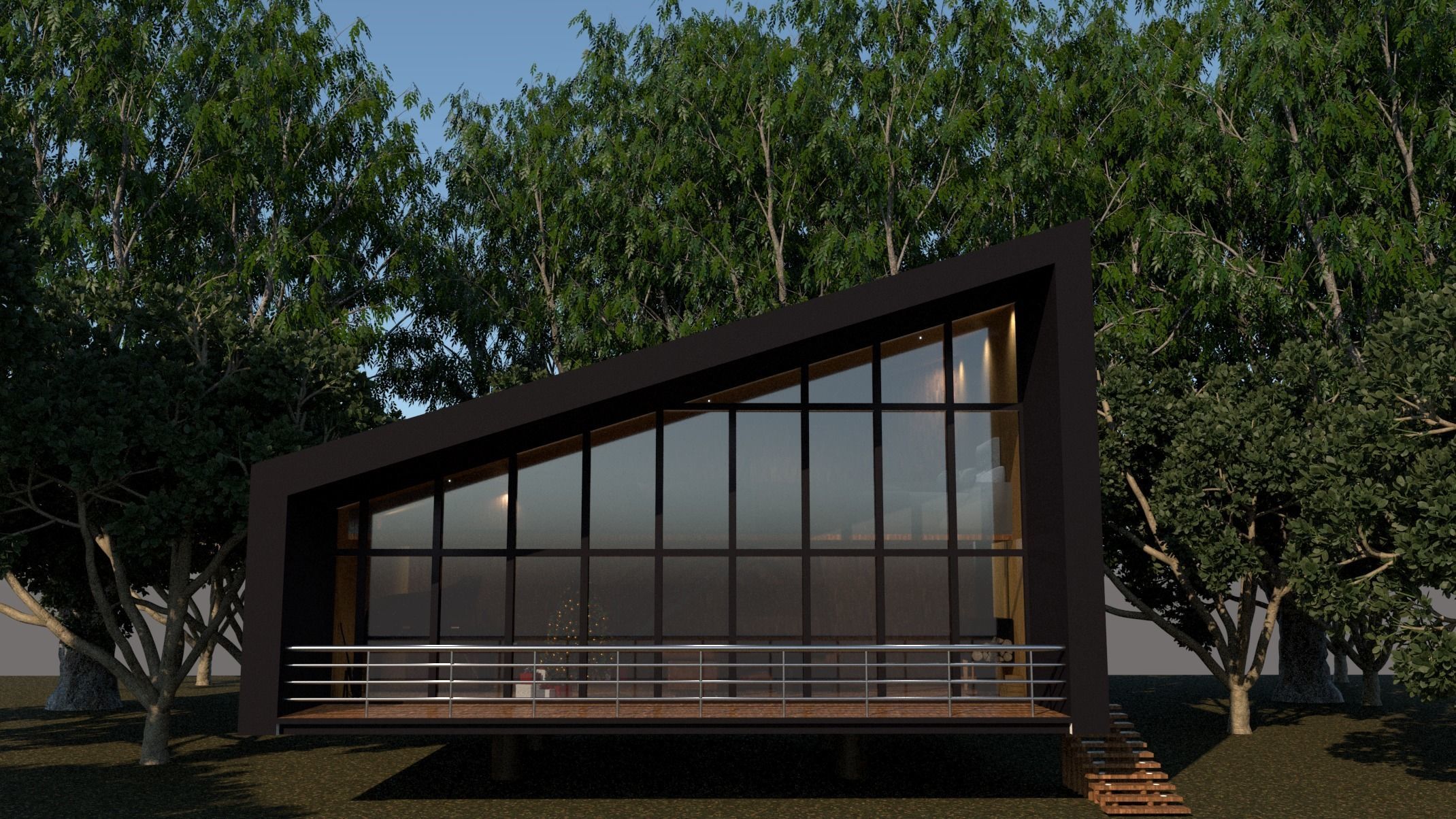 Tiny House Low-poly 3D model_1