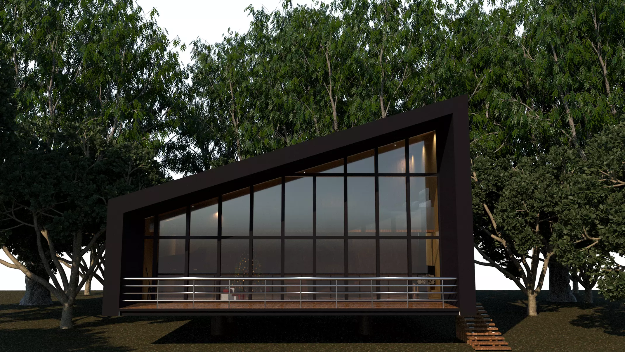 Tiny House Low-poly 3D model_0