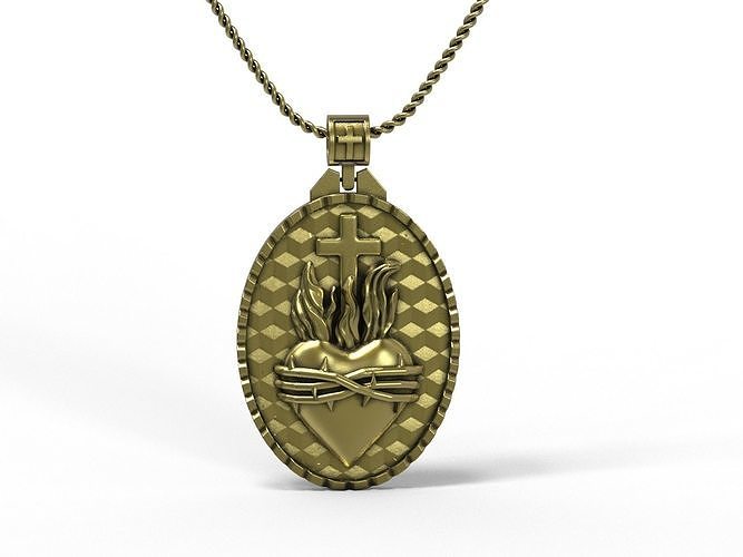  Sacred Heart of Jesus Pendant -  Sagrado Corazon de Jesus 3D print model