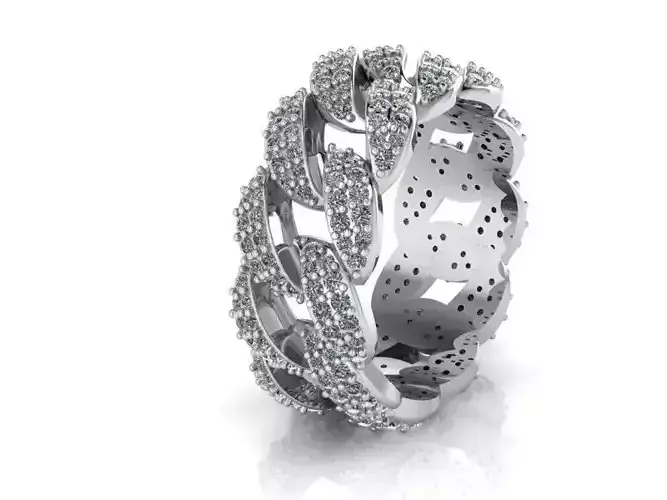 Chain style Diamond ring 2082 3D print model 3D print model