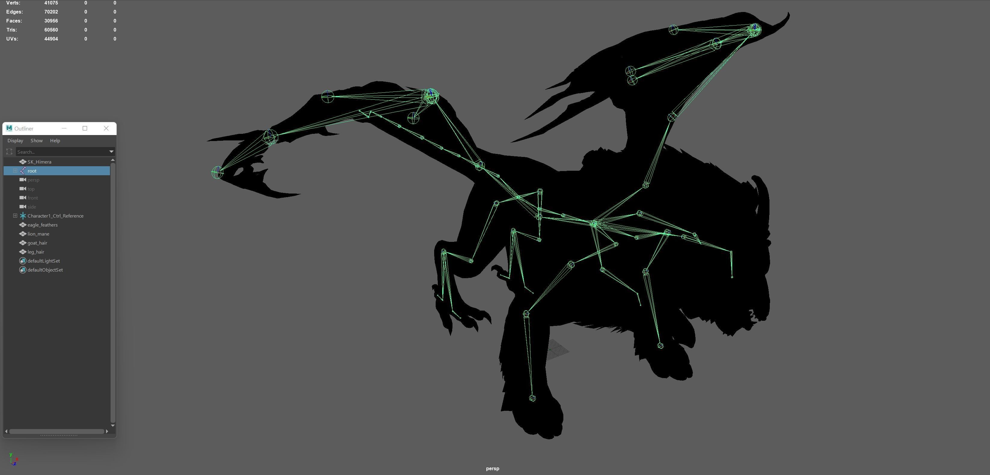 Chimera dragon Low-poly 3D model_31
