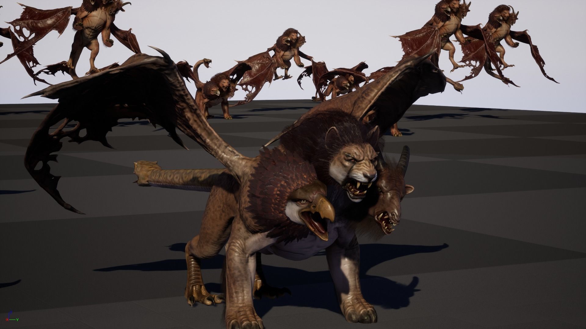 Chimera dragon Low-poly 3D model_38