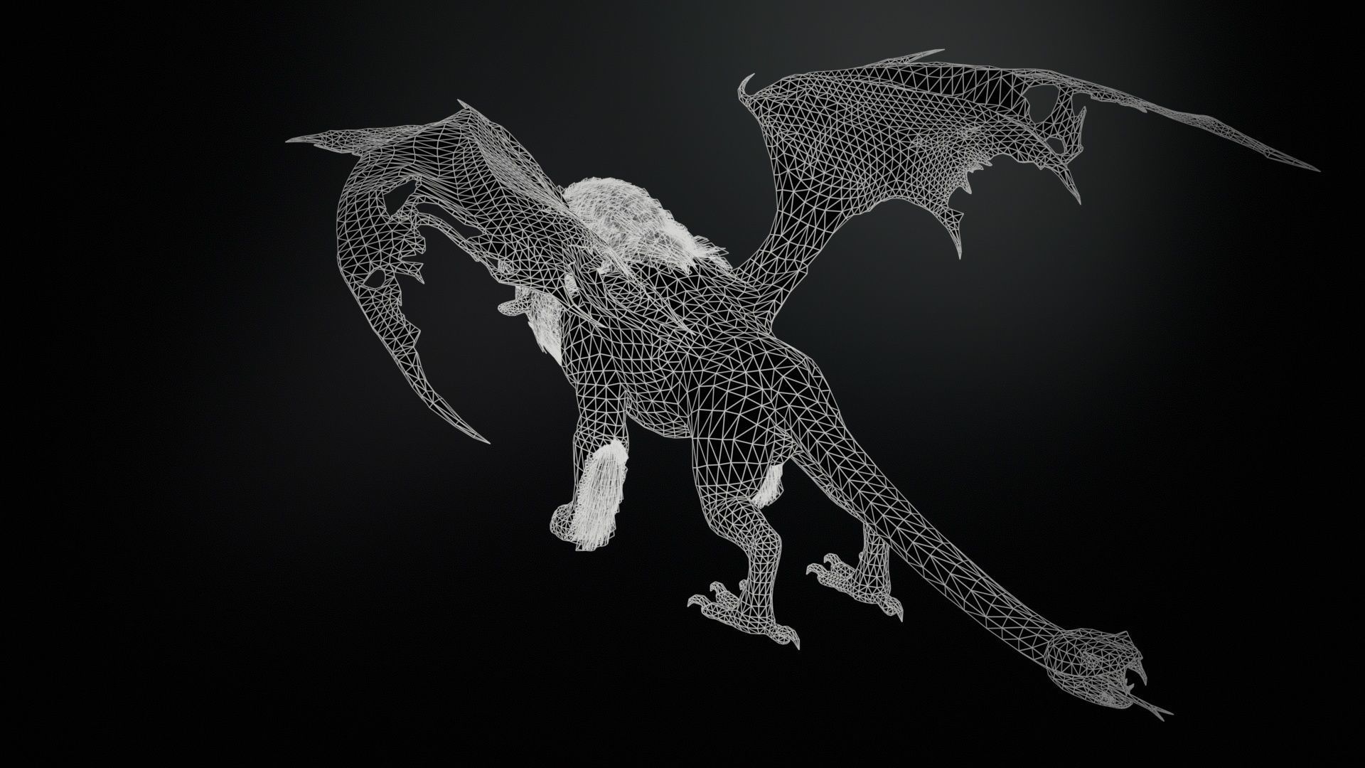 Chimera dragon Low-poly 3D model_29