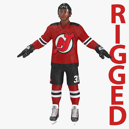 Hockey Player New Jersey Devils Rigged