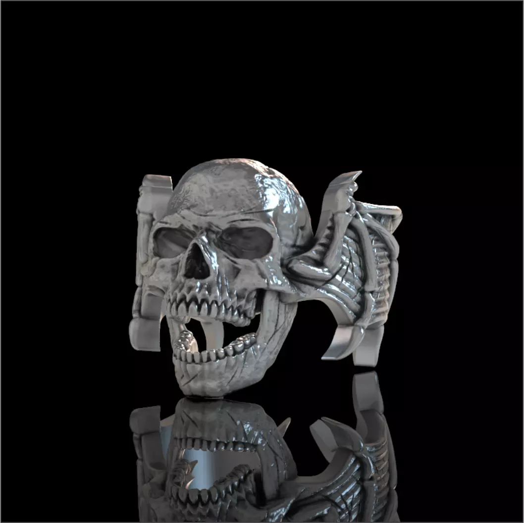 AVENGED SEVENFOLD RING SKULL 3D print model