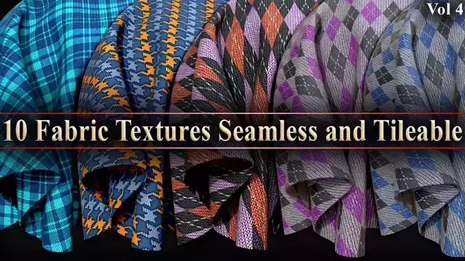 10 Fabric Textures Seamless and Tileable Vol 4 Low-poly 3D model