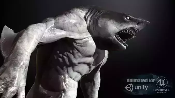 MutantShark shark Low-poly 3D model