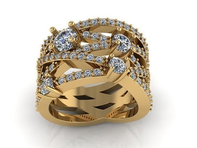 Diamond twisted ring 2083 3D print model 3D print model