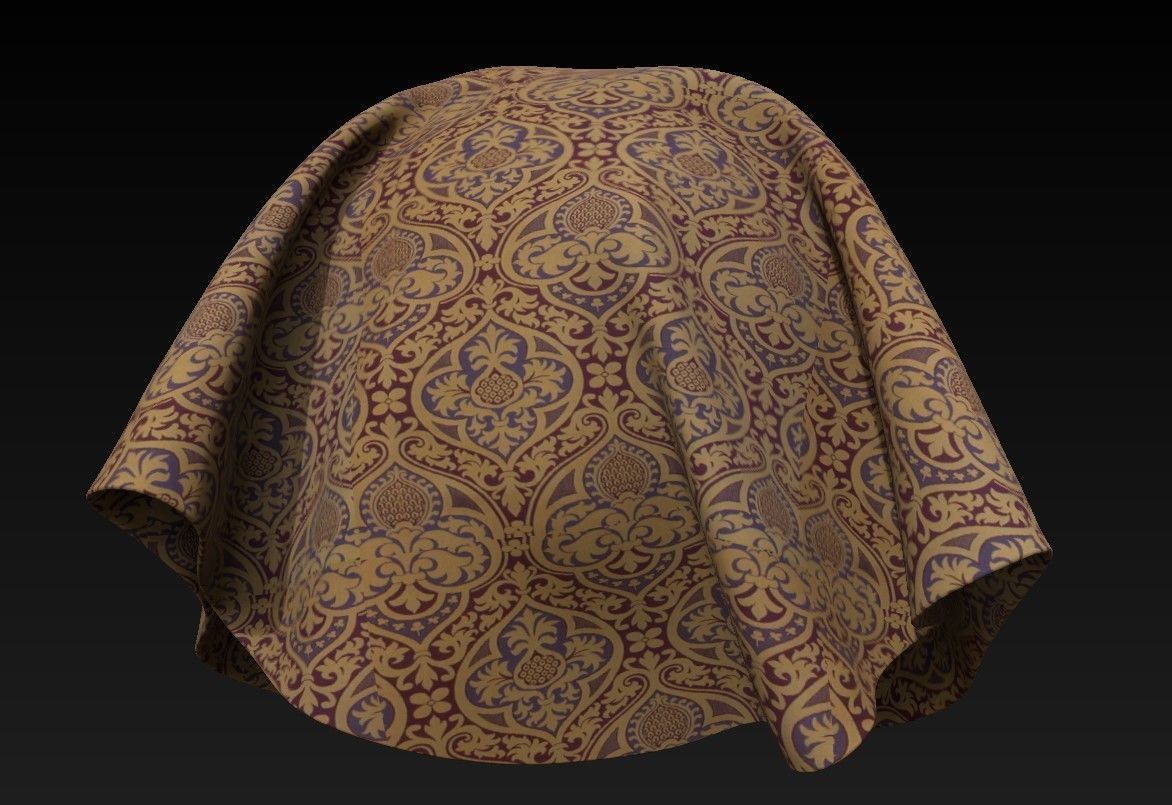 10 Fabric Patterns Seamless and Tileable Vol  5 Low-poly 3D model_8