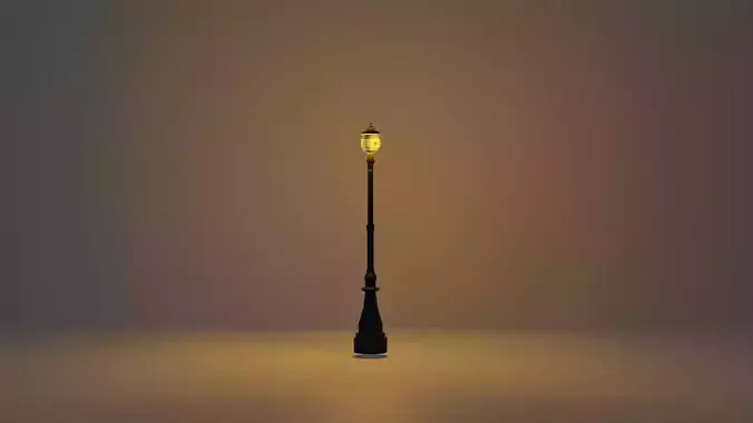 Lantern in the park with light PBR Game-ready