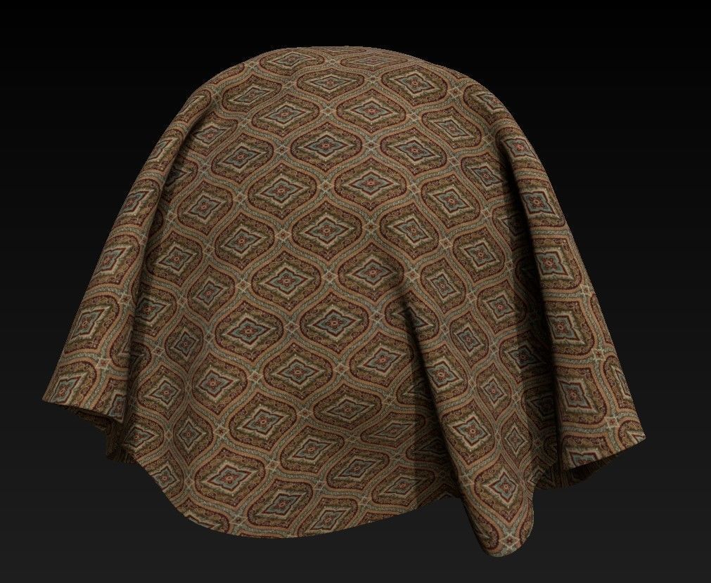 10 Fabric Patterns Seamless and Tileable Vol 6 Low-poly 3D model_7