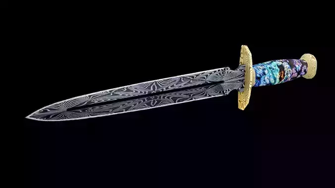 Dagger Knife Damascus Steel