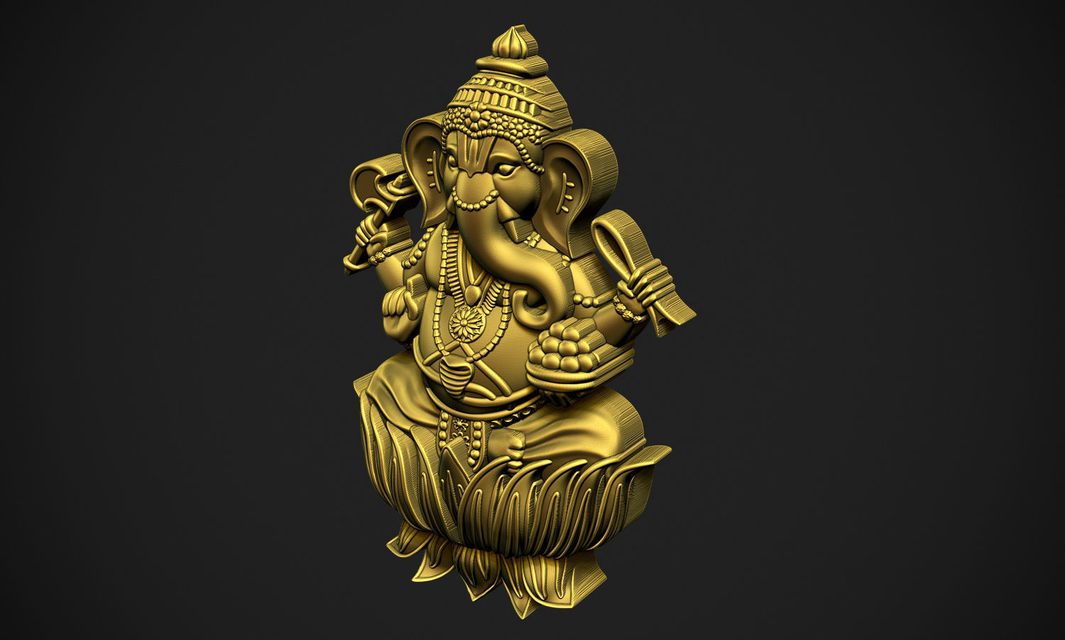 Ganesha Relief 3D print model_6