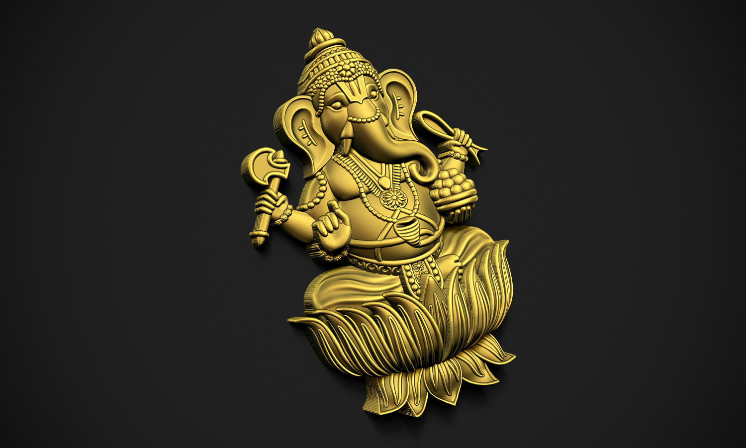 Ganesha Relief 3D print model_2