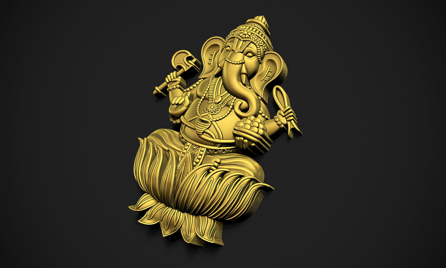 Ganesha Relief 3D print model_3