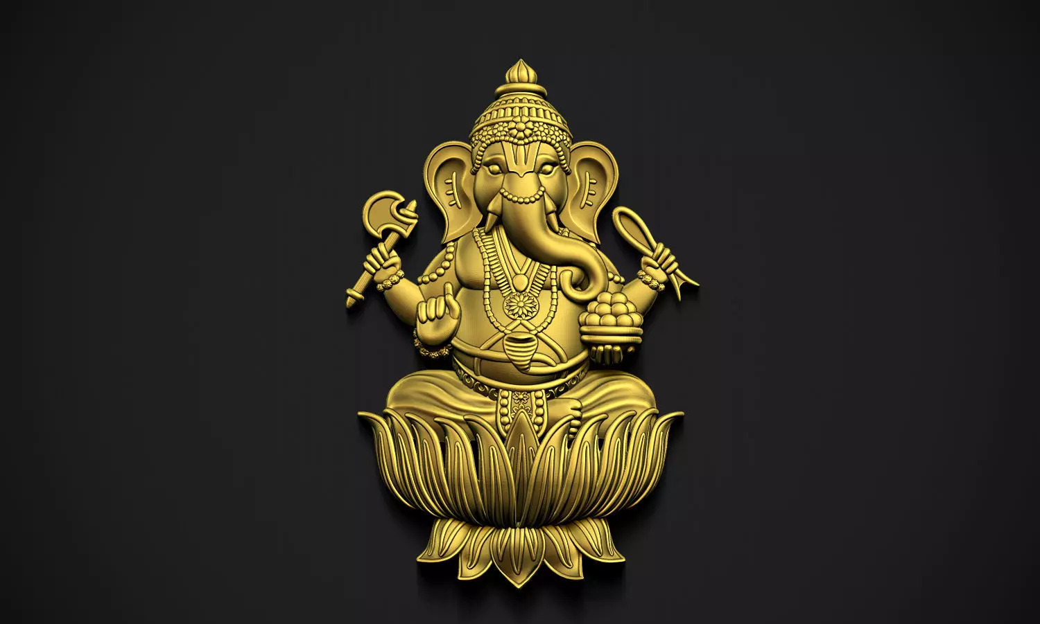 Ganesha Relief 3D print model_0