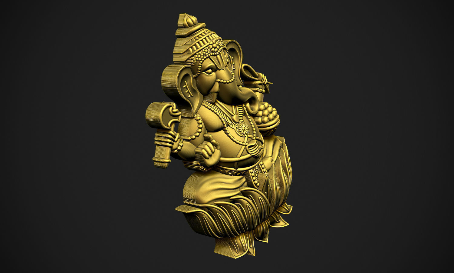 Ganesha Relief 3D print model_7
