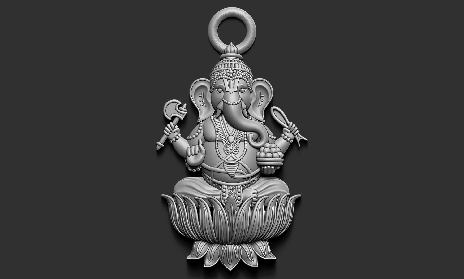 Ganesha Relief 3D print model_9