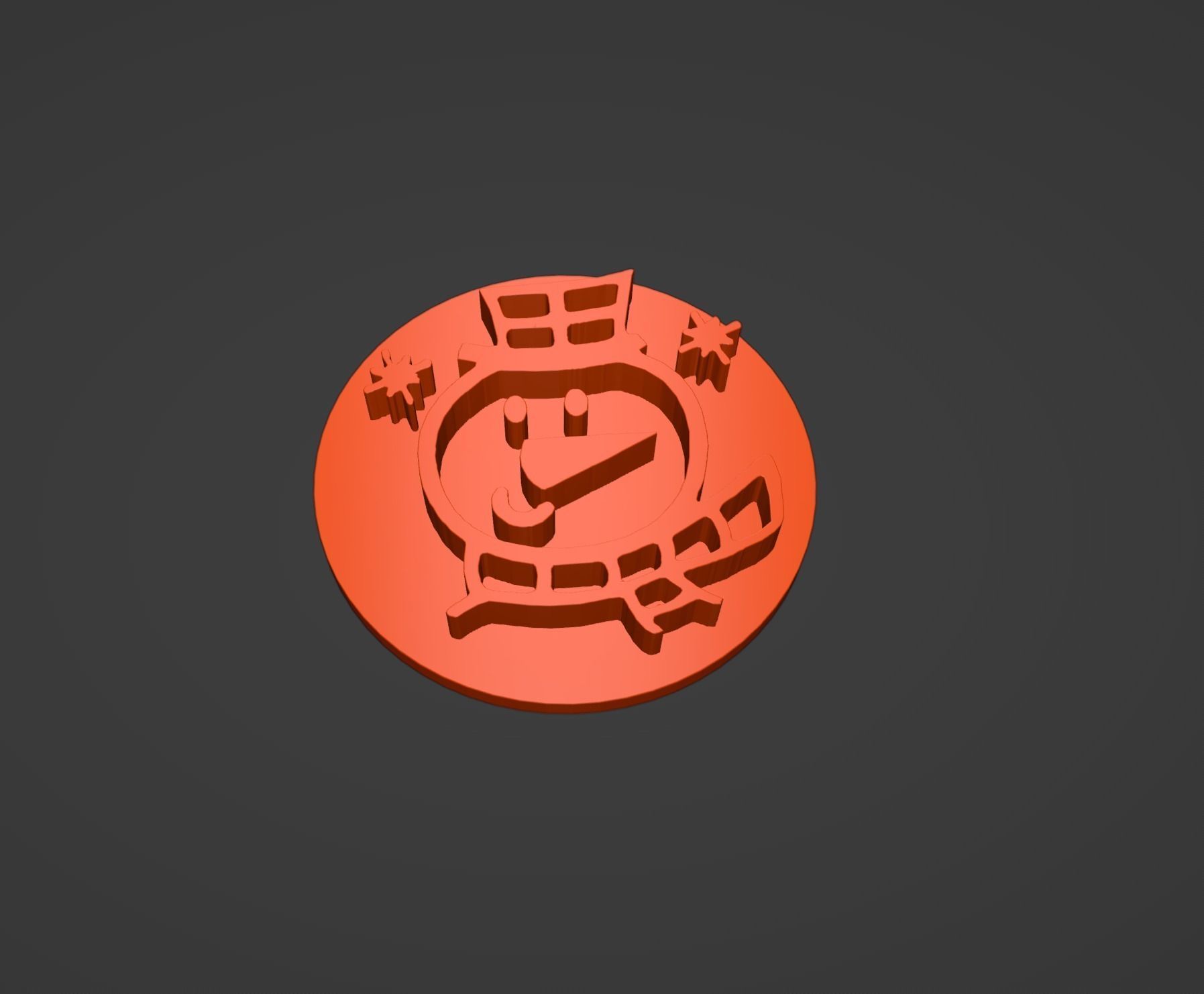 Snowman Christmas Cookie Stamp 3D print model_1