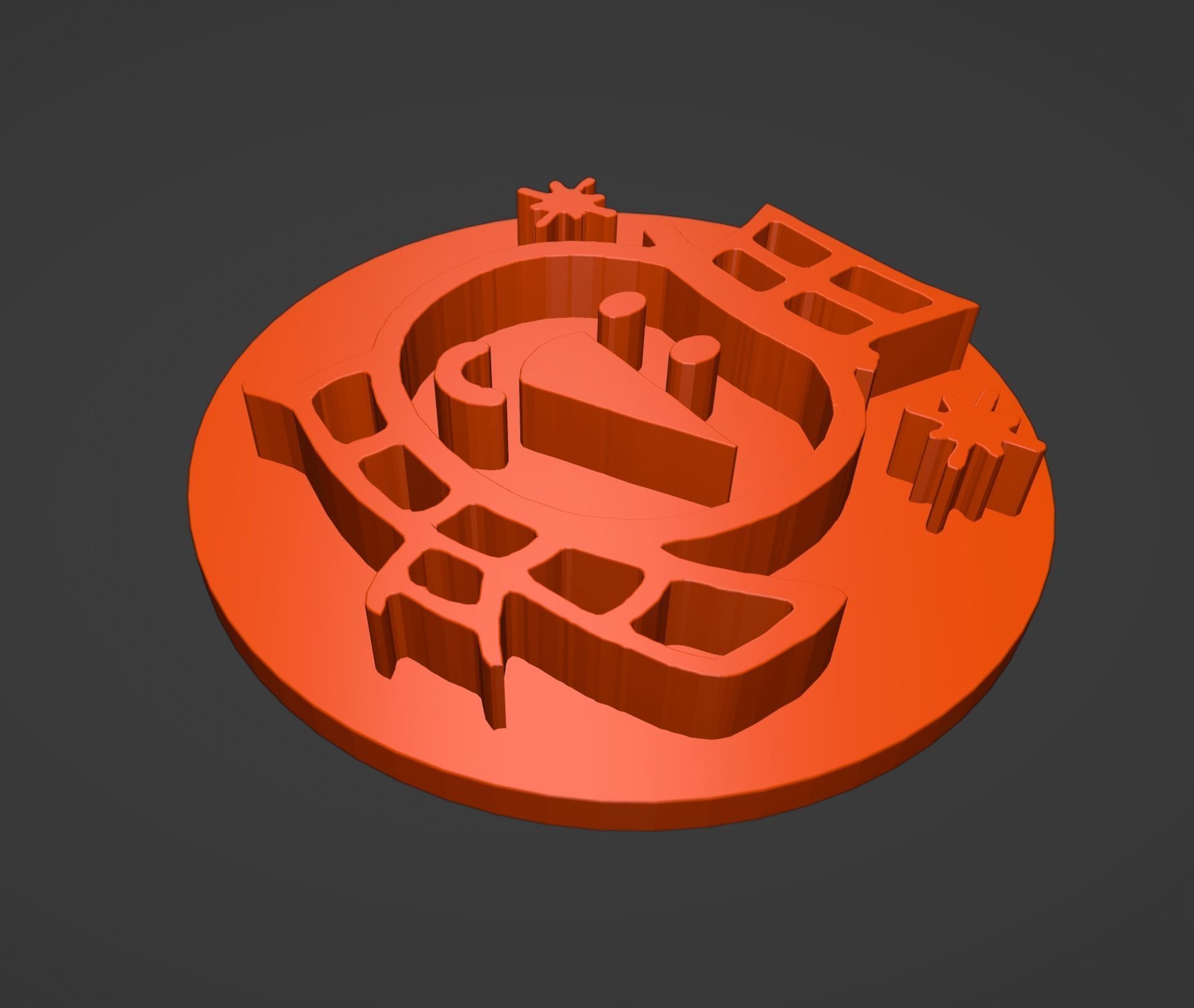 Snowman Christmas Cookie Stamp 3D print model_2