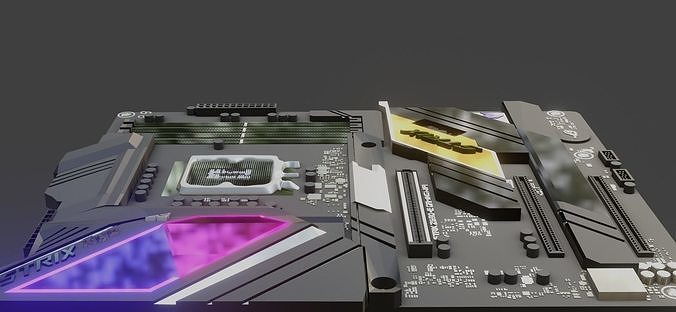Majorin board Asus rog Strix Game ready Low-poly 3D model