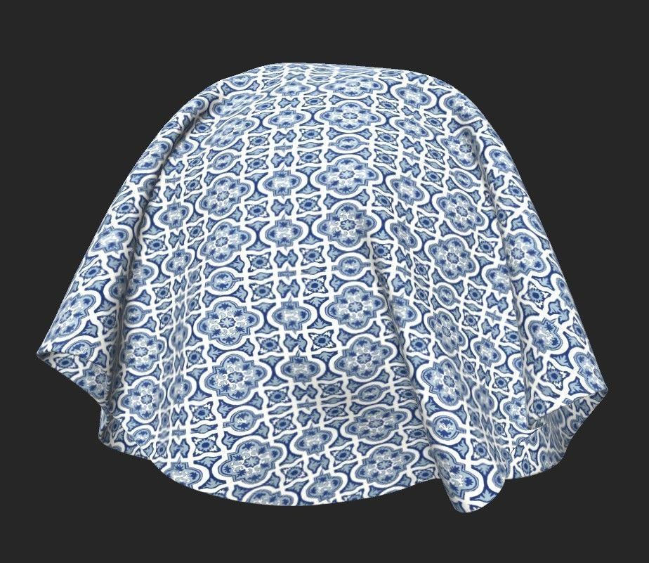 10 Fabric Patterns Seamless and Tileable Vol 7 Low-poly 3D model_6