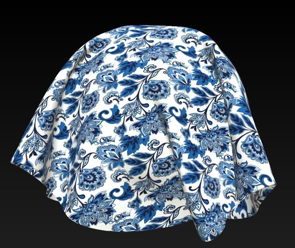 10 Fabric Patterns Seamless and Tileable Vol 7 Low-poly 3D model_9