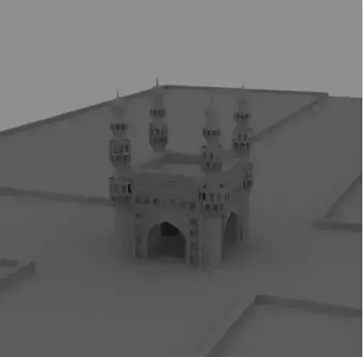 charminar 3d model mosque in hyderabad