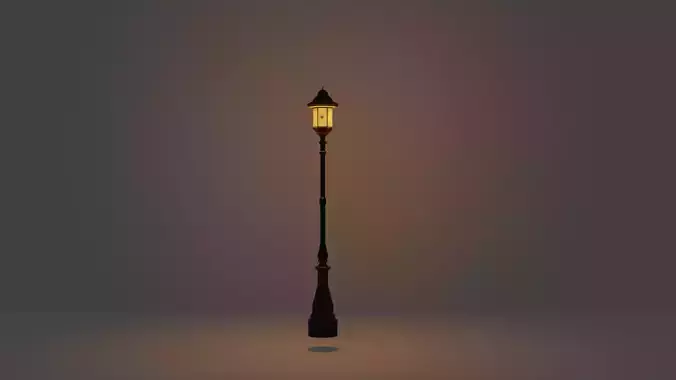 Lantern in the park with light PBR Game-ready