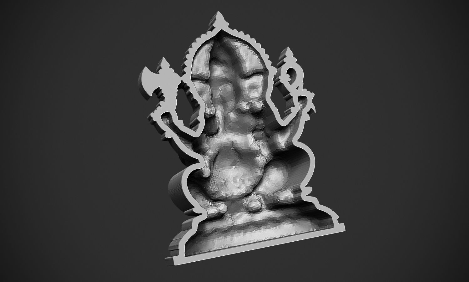 Ganpati gold statue of lord ganesha 3D print model_8