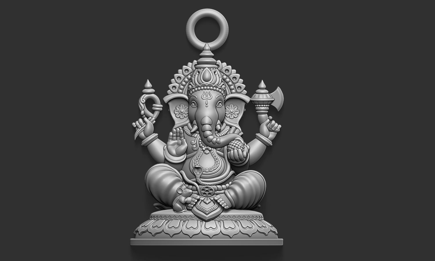 Ganpati gold statue of lord ganesha 3D print model_10