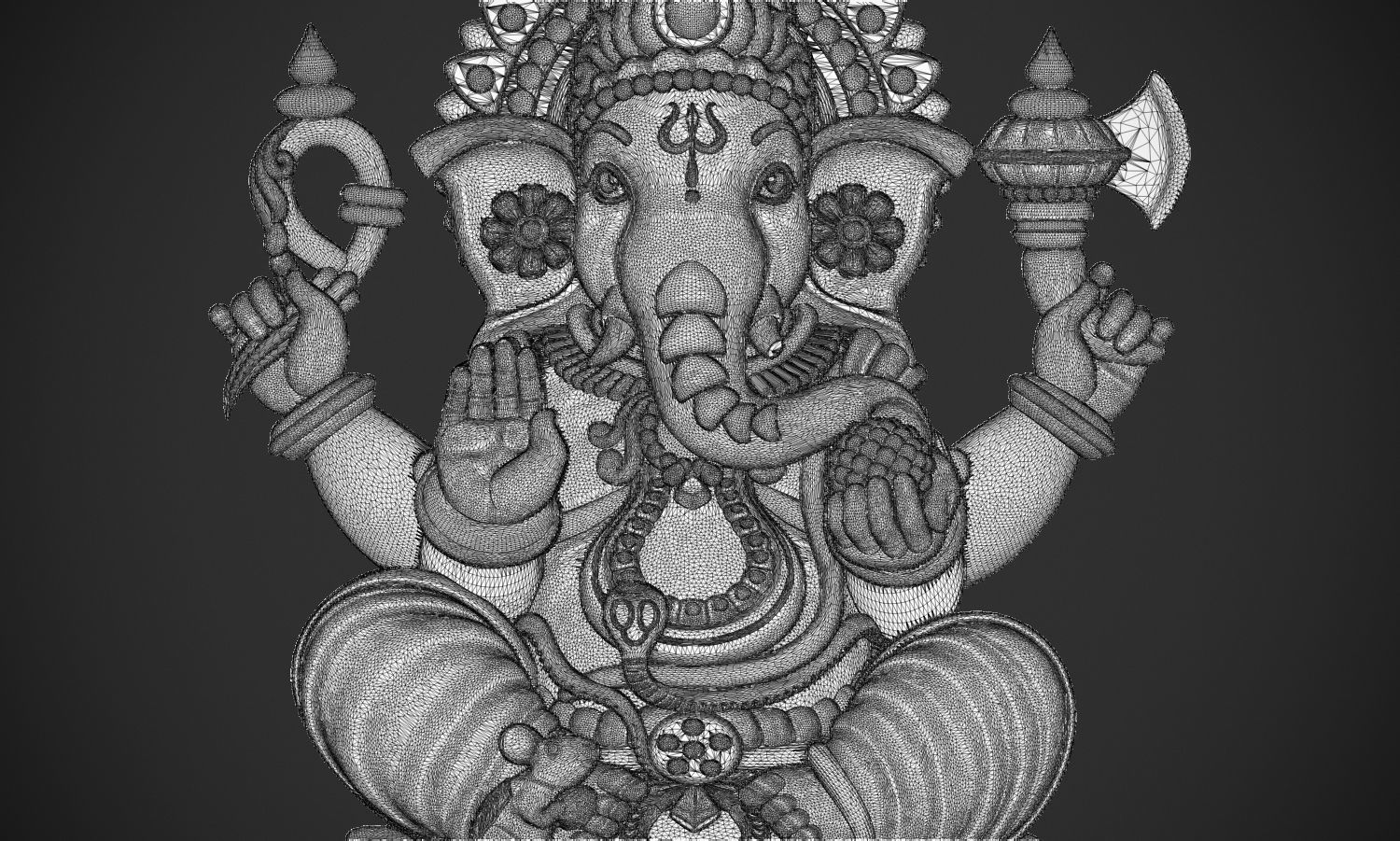 Ganpati gold statue of lord ganesha 3D print model_9