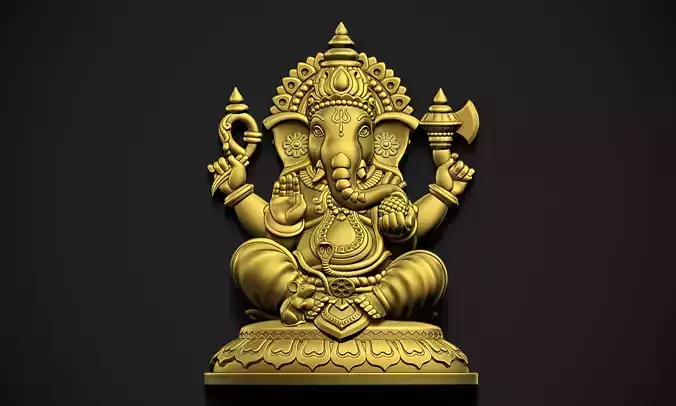 Ganpati gold statue of lord ganesha 3D print model