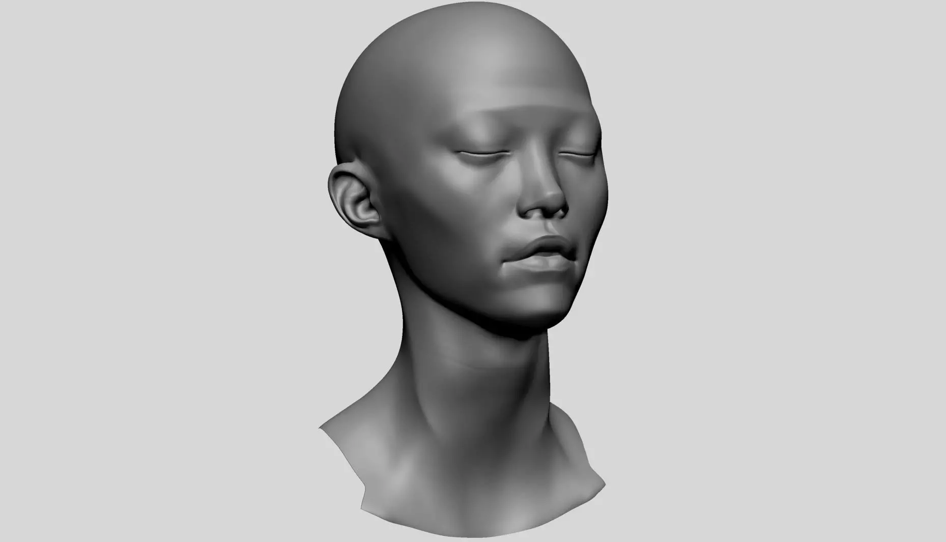 Female Head - Base Anatomy 3D model_0