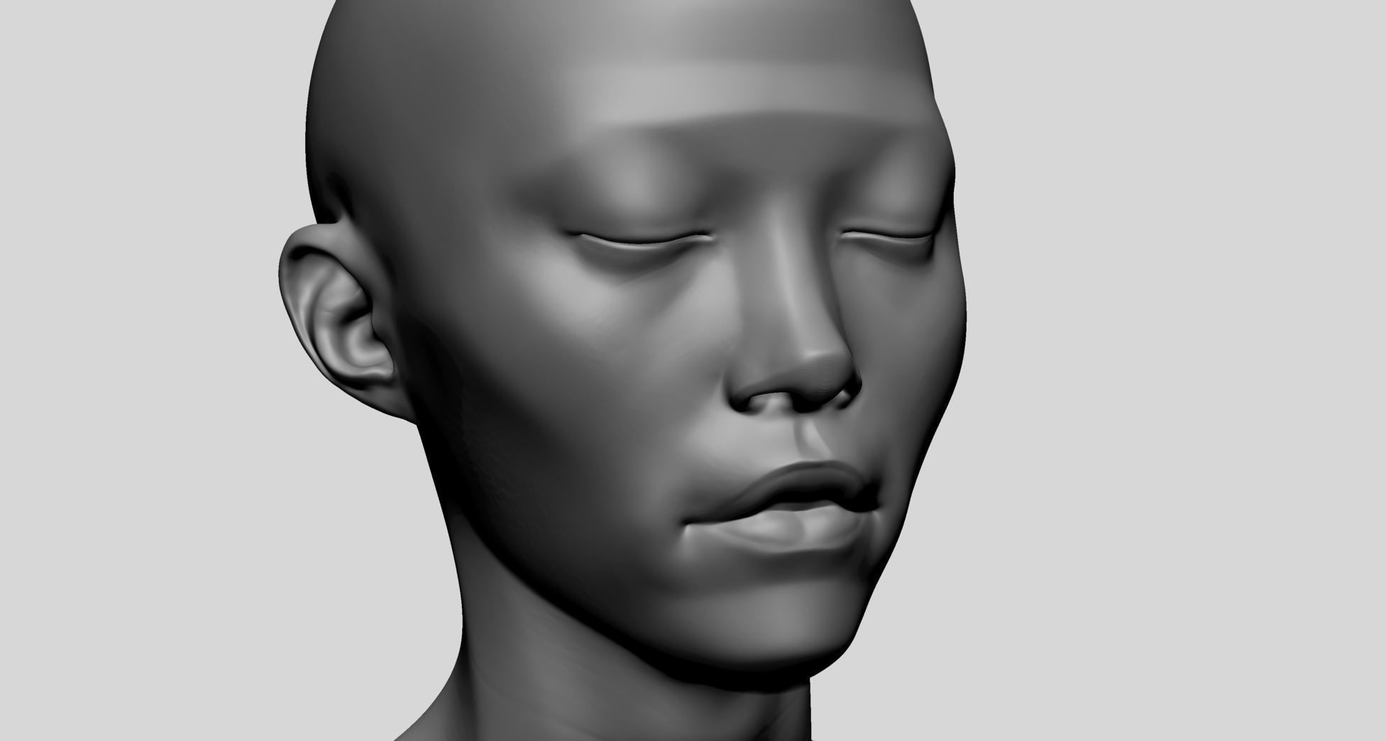 Female Head - Base Anatomy 3D model_8