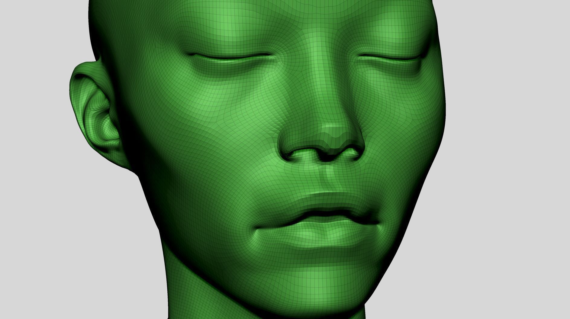 Female Head - Base Anatomy 3D model_10