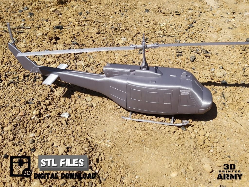 Bell UH-1 HUEY Iroquois - STL files for 3D printing 3D model 3D ...