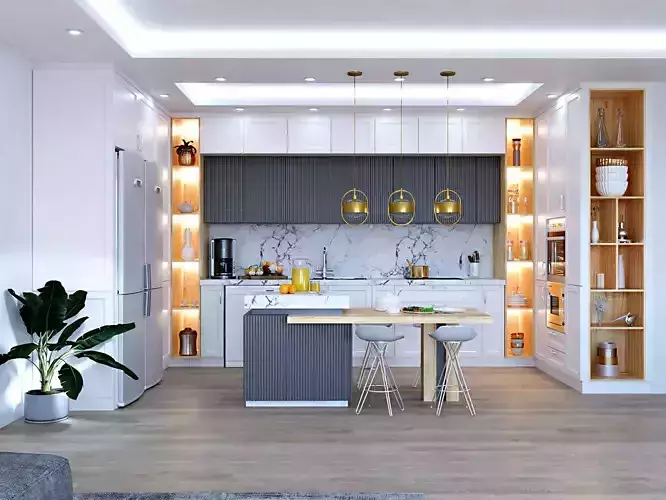 neo classic kitchen 2018  3D model